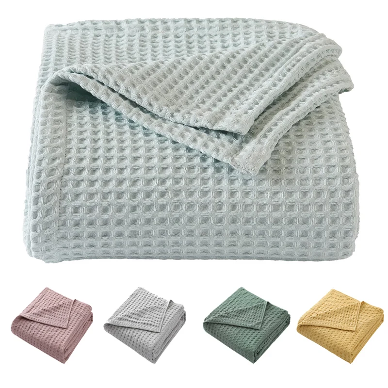 Wool Blanket Herringbone - Selimut termal tenun wafel katun murni
