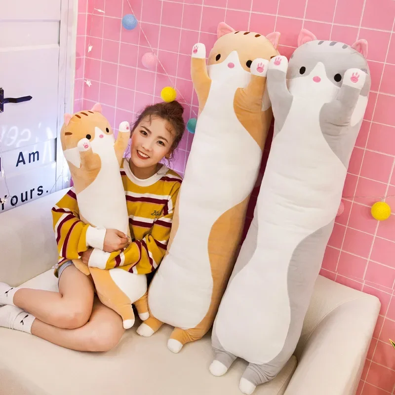 Boneka Kucing Lucu 50cm 19.5in - Bolster Pillow Long ulasan dan harga