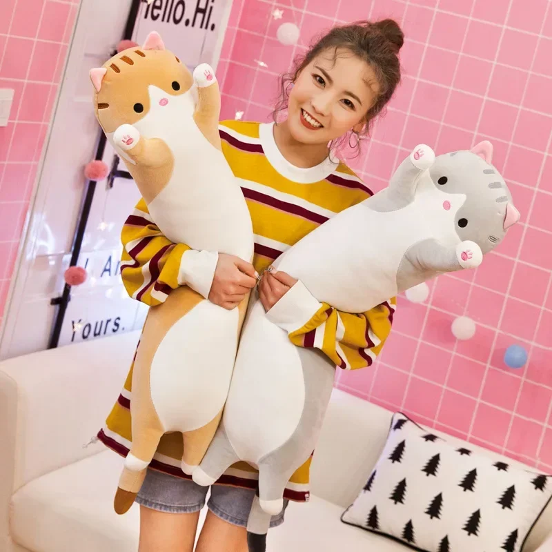 Boneka Kucing Lucu 50cm 19.5in - Bolster Pillow Long ulasan dan harga