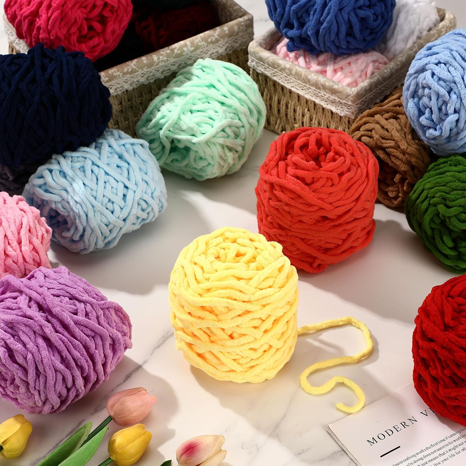 3PCS 300g Benang Rajut Chenill - Wool Blanket Herringbone ulasan dan harga