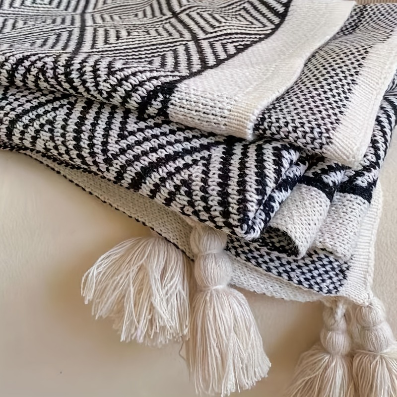 1 Buah Selimut Sofa Bohemian R - Wool Blanket Herringbone ulasan dan harga