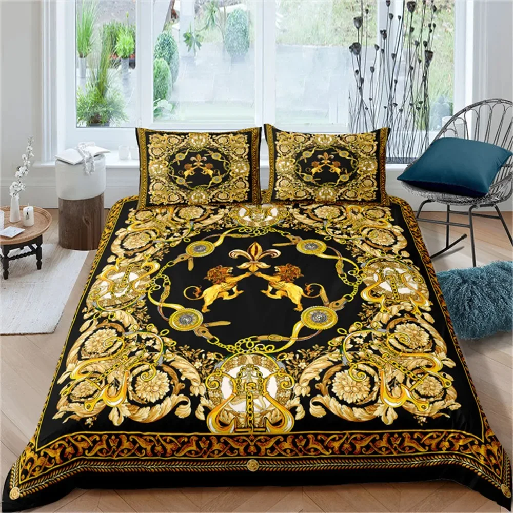 Seni Modern Barok 3D Singa Ema - Bed Sheet Microfiber ulasan dan harga