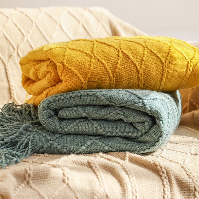 Boho selimut lempar tenun deng - Wool Blanket Herringbone ulasan dan harga